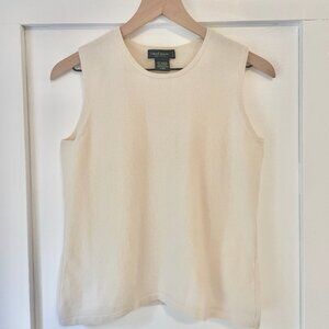100% Cashmere Vintage Ivory Top | Size Petite Large